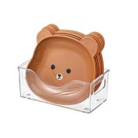 Little Bear Dinner Plate Cartoon Shape Bear Spit Bone Dish Desktop Trash Tray Snack Food Residue Fruit Plate Kitchen Tableware - details 2