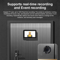 cámara mirilla puerta wifi esconder remoto monitor Timbre inteligente 1080P - details 4