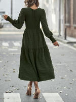 Vestido elegante de manga larga con cintura elegante de otoño e invierno para mujer - details 21