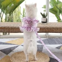 Conjunto de Correa de arnés para Mascotas Ajustable con Encaje Floral Ropa de Perro Linda para Cachorros Accesorios de Arnés para Perros - details 23