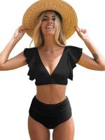 Bikini de cintura alta para mujer TRY JADE Estilo de baño de verano con volantes - details 1