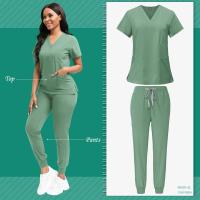 Uniformes médicos multicolores, conjunto de batas quirúrgicas para enfermeras de hospital, accesorios para enfermeras unisex, ropa de trabajo para salón de belleza y clínica dental. - details 4