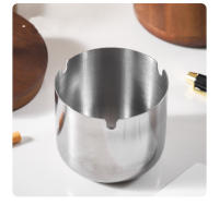 Ceniceros de madera de nogal con tapa, bandeja de viento cubierta con acero inoxidable, bandeja de ceniza para interiores y exteriores para el hogar y la sala de estar - details 4