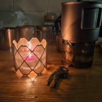 Estufa portátil de acero inoxidable con estante para Alcohol, parabrisas para acampar al aire libre y senderismo - details 5