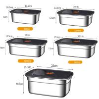 Fiambrera de acero inoxidable para acampar, caja Bento adecuada para microondas a prueba de fugas, caja de almacenamiento para refrigerador y congelador sellada de gran capacidad - details 0