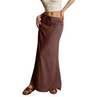Vacaciones Verano Maxi Cordón Cintura baja A e Faldas casuales Falda larga ajustada Playa Ropa de mujer - details 8