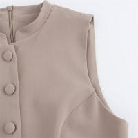 Moda de Otoño-Invierno para Mujer OUWU Blusas Elegantes sin Mangas con Cuello Redondo - details 5