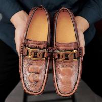 Nuevos zapatos casuales de moda de cuero de cocodrilo genuino antideslizantes planos de alta calidad para hombres, Wenzhou - details 8