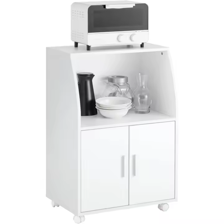 Estantería para microondas, Carrito de Almacenamiento con Ruedas para Cocina, Armario de Almacenamiento - 1