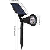 4 Unidades Foco Solar, Luces Solares Impermeables Exterior, Luz de Jardín, 2 Modos de Iluminación Opcionales, ángulo de 180 °   Ajustable, Luz de Proyecto Solar para Entrada, Camino. - details 7