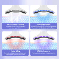 Masajeador facial EMS para el cuello, dispositivo de doble barbilla, estiramiento de la barbilla, 3 colores, LED, antiarrugas, reductor de la barbilla - details 1