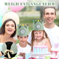 Corona de cumpleaños verde con números intercambiables del 0 al 9, decoración de fiesta de aniversario ajustable para meses, sup - details 3