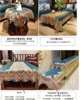 Rectángulo bordado de terciopelo de oro blanco, lujosa funda para mesa de comedor, mantel, corte, ENCE, TV, tocador, juego Antip - details 1