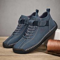 Zapatos Casuales de Cuero Hechos a Mano para Hombre 2024 Zapatillas Deportivas Transpirables para Exteriores - details 13