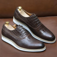 Zapatos de hombre hechos a mano de cuero vacuno estilo británico, zapatos de plataforma para las cuatro estaciones. - details 0