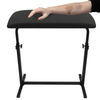Soporte de descanso para brazo y pierna de tatuaje, supergrande, con almohadilla de esponja ajustable, portátil, Panel de ángulo ajustable de 340 °, hierro, PVC negro - details 5