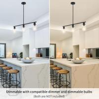 Candelabros de rueda de vagón para sala de estar, 6 luces rústicas industriales para exteriores, lámpara colgante negra para comedor, cocina, pasillo, dormitorio, ajuste de altura - details 20