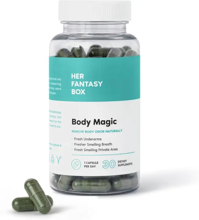 Su caja |   Body Magic Chlorophyll 30 cápsulas veganas para desintoxicación, digestión, salud intestinal, apoyo y piel grasa - Energía natural - 1