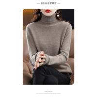 Suéter de cachemira de lana de 100% para mujer, suéter tejido con cuello alto, jerséis de manga larga, ropa de otoño e invierno, Jersey cálido, Tops - details 3