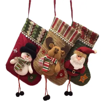 Calcetines De Navidad Para Decoración – Pack De 12 Unidades, Tela No Tejida | Para árbol, Chimenea, Regalos