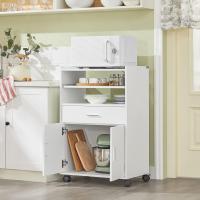 Mueble Auxiliar de Cocina Aparador Auxiliar Bajo de Cocina para Microondas con 2 Puertas y 1 Cajón L59 x P40 x H92 cm FSB09-W ES - details 2
