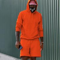 Conjunto de sudadera y pantalón corto de color sólido para hombre, informal y a la moda - details 12