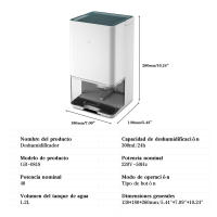 Absorción de humedad y deshumidificación,Deshumidificador de aire, tanque de agua de 1,2 L, automático, silencioso, blanco, deshumidificador de tanque de agua de gran capacidad, deshumidificador doméstico de ahorro de energía, - details 1