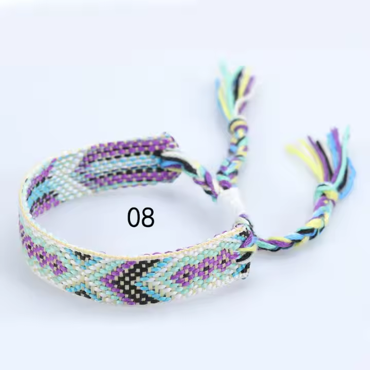 Pulsera de la Amistad tejida para hombre y mujer, brazalete de cuerda trenzada hecha a mano con borlas ajustables, 2 piezas - 1