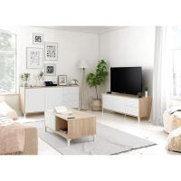 Conjunto de Muebles de Sala de Estar de Roble Canadian y Blanco Cajones, Buffet, Molo Brooklyn - details 5