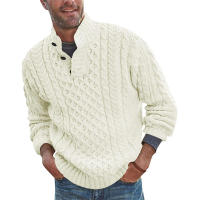 Suéter de punto de manga larga para hombre, cuello medio alto, color sólido, otoño e invierno, nuevo, 2024 - details 4