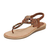Sandalia sandalias planas huecas de gran tamaño con diamantes y estilo cómodo para mujer en verano - details 3