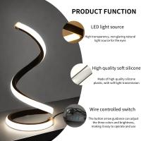 Lámpara LED de escritorio en espiral minimalista moderna, lámpara de escritorio controlada por cable, luz ambiental Led de tres colores para Bar, cafeterías, decoración de dormitorio y habitación - details 1