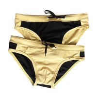 Jessborn calzoncillos de baño para hombre, bañadores de cintura baja, sexy, dorados y negros, pantalones cortos de baño para playa, primavera caliente - details 8