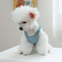 Ropa De Mascota 1PC Primavera Otoño Falda De Denim Con Flores Y Suspensión Para Perros De Tamaño Pequeño Y Medio - details 2