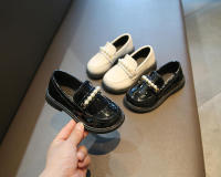 Zapatos de cuero para niñas, mocasines negros sin cordones, planos, perlas de estilo británico, para fiesta escolar, boda, novedad - details 11