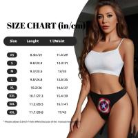 Bragas personalizadas de Tanga de Capitán América para mujer, tangas de superhéroe con escudo transpirable para mujer, ropa interior - details 5