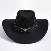 Artificial Suede Western Cowboy Hats Vintage Big-edge Gentleman Cowgirl Jazz Hat Holidays Party Cosplay Hat - details 6
