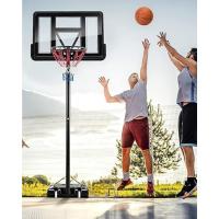 Canasta de Baloncesto para Niños, Soporte Canasta Regulable en 5 Alturas 192-247 cm Red Durable y Tablero Inastillable, Canasta de Baloncesto Portátil con Ruedas Internas y Externas Rojo.Negro - details 3