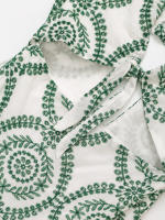 BUNO-2025 nuevo diseño casual elegante para mujer con decoración de lazo estilo europeo americano y vestido bordado hueco - details 6