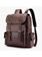 Mochila de hombro de cuero impermeable para hombre, bolso Retro informal de gran capacidad para ordenador portátil de negocios para estudiantes, mochila escolar de viaje, moda - details 0