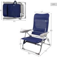 sillas de Playa Plegado Plano, Muy compactas, Multiposición, 6 Posiciones, con cojín y Mesa, Asas para fácil Transporte, Medidas 47x57x89 cm, De Aluminio y textileno, Antivuelco ¡Disponible en dos versiones diferentes! Elige tu opción a continuación - details 16