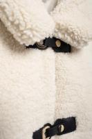 TRAFZA-abrigos holgados de manga larga para mujer, abrigo grueso informal de un solo pecho con cuello vuelto, color liso, moda de invierno - details 4