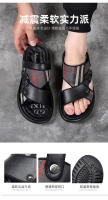 Sandalias de Tacón de Látex Suave Uso Dual para Hombre en Verano Zapatillas de Playa de Piel de Vaca de Primera Capa - details 8