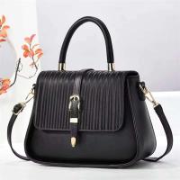 Bolso de hombro diagonal de gran capacidad para mujer de alta gama a la moda y forro de PU con cierre abatible -21982 - details 1