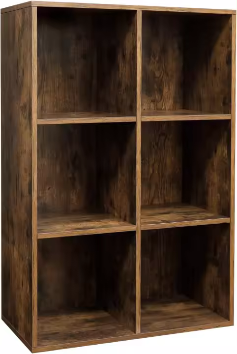 Estantería Almacenaje, de 6 Compartimientos, para Sala de Estar, Estudio, Oficina, 30 x 65,5 x 97,5 cm, Blanco LBC203D - 1