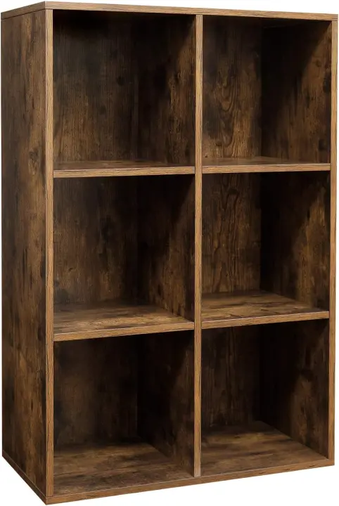Estantería Almacenaje, de 6 Compartimientos, para Sala de Estar, Estudio, Oficina, 30 x 65,5 x 97,5 cm, Blanco LBC203D - 1