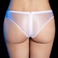 Ropa interior sexy para mujer, brillante y aceitosa con cremallera, ropa interior transparente sin costuras - details 5