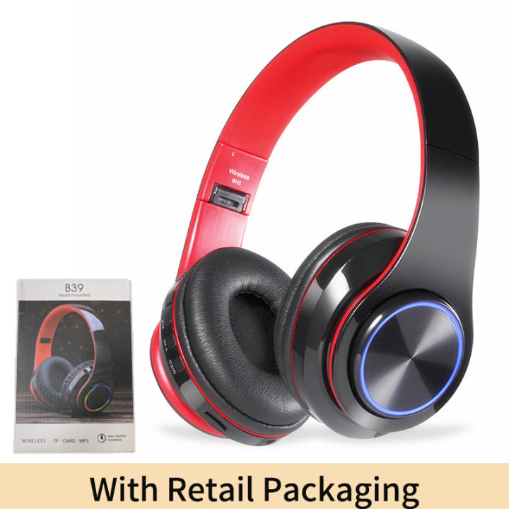 B39 LED Colorful Breathing Lights Bluetooth Headphone Portable