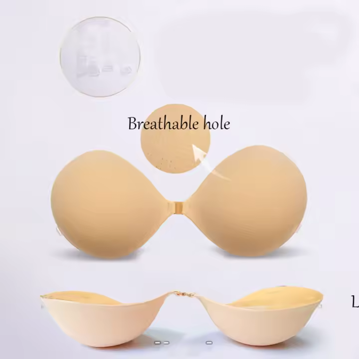 Sujetador adhesivo transpirable de 5 cm de grosor, cinta de silicona para pezones, sujetador de realce frontal, adhesivo invisible reutilizable para el pecho sin tirantes - 1