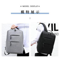 Mochila de negocios de doble tirón, color sólido con USB, bolsa de ordenador simple - details 14